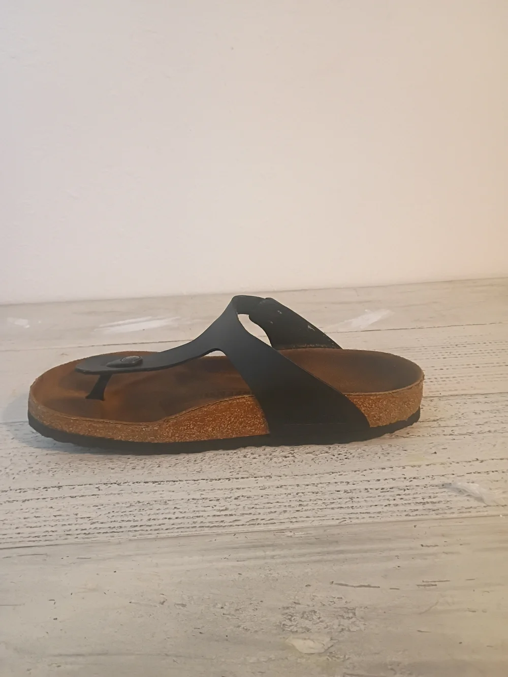 Birkenstock Gizeh Birko-Flor Black Slide Sandals